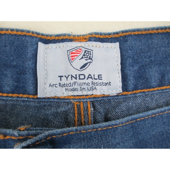 Tyndale FR Pants Mens 50 Blue Denim Jeans Cotton Pockets HEMMED Sioux 48X30* - Picture 13 of 15